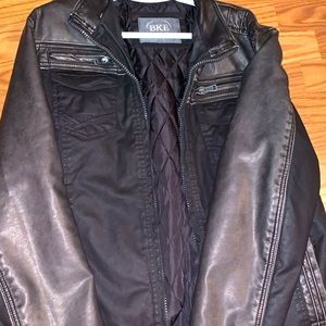 Buckle men’s leather jacket